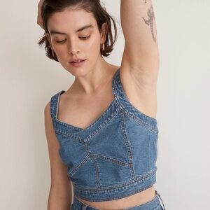 NWT Madewell Denim Supercrop Crop Top Size 10